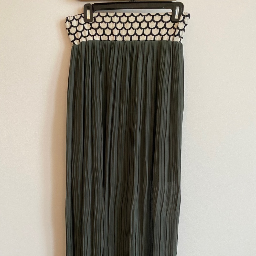 Dear Creatures Green Chiffon Maxi Skirt